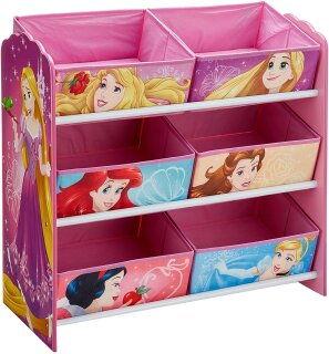 Disney Prinzessin - Regal zur Spielzeugaufbewahrung mit sechs Kisten für Kinder