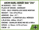 Cobi 2560 - Konstruktionsspielzeug - 1560 PCS HC WWII 60CM KARL-GERAT 040 "ZIU"