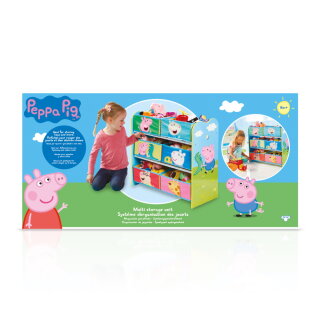 Peppa Pig - Regal zur Spielzeugaufbewahrung mit sechs Kisten für Kinder