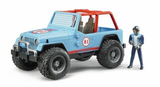 Bruder 02541 - Jeep Cross Country Racer blau mit Rennfahrer, 1:16