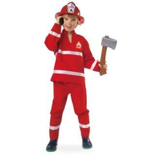 Feuerwehrmann rot - Kostüm 2-teilig - Kids (Größe 98)