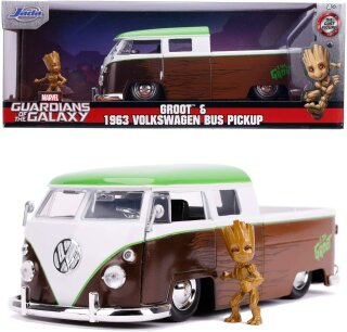 Jada Toys 253225013 - Marvel Guardians of the Galaxy 1962 VW Bus 1, 1:24 - Modellauto