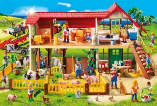 Playmobil - 100 Teile Puzzle  Bauernhof  inklusive Figur