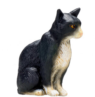 Animal Planet Katze sitzend Schwarz-Weiß